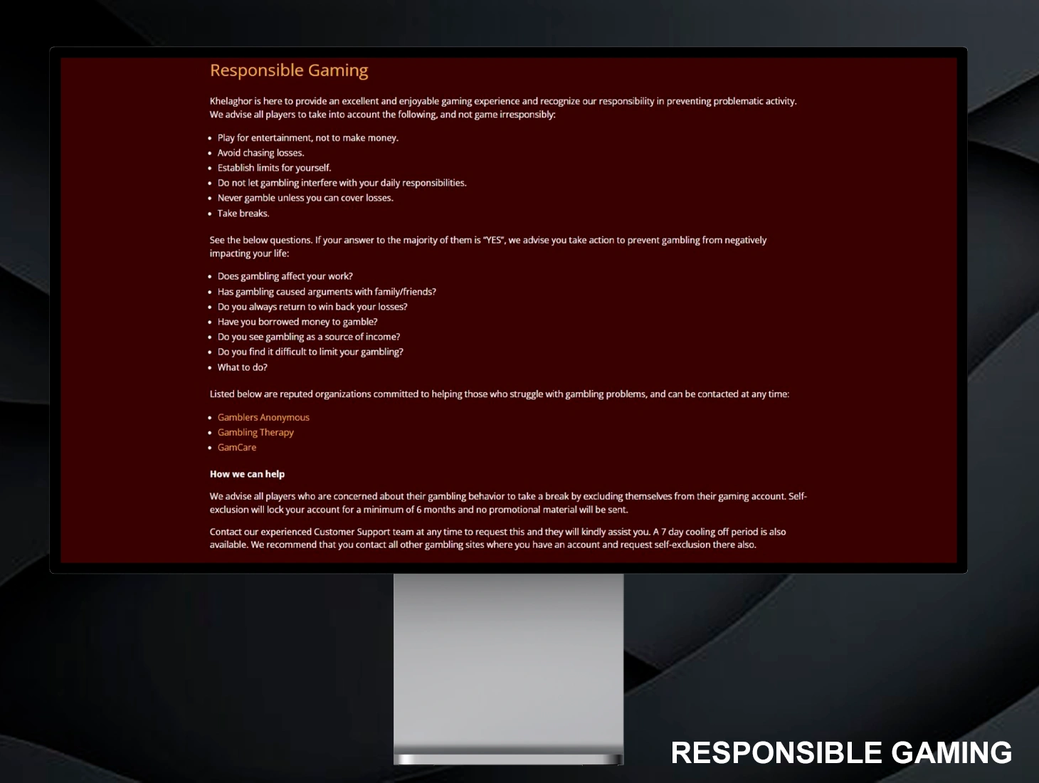 Responsible gaming is fundamental to providing our players with access to casino and sports betting facilities